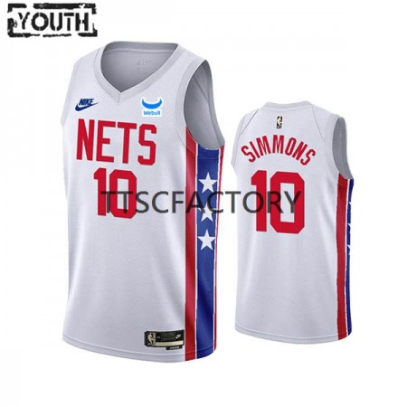 Maglia NBA Brooklyn Nets Ben Simmons 10 Nike 2022-23 Classic Edition Bianco Swingman - Bambino